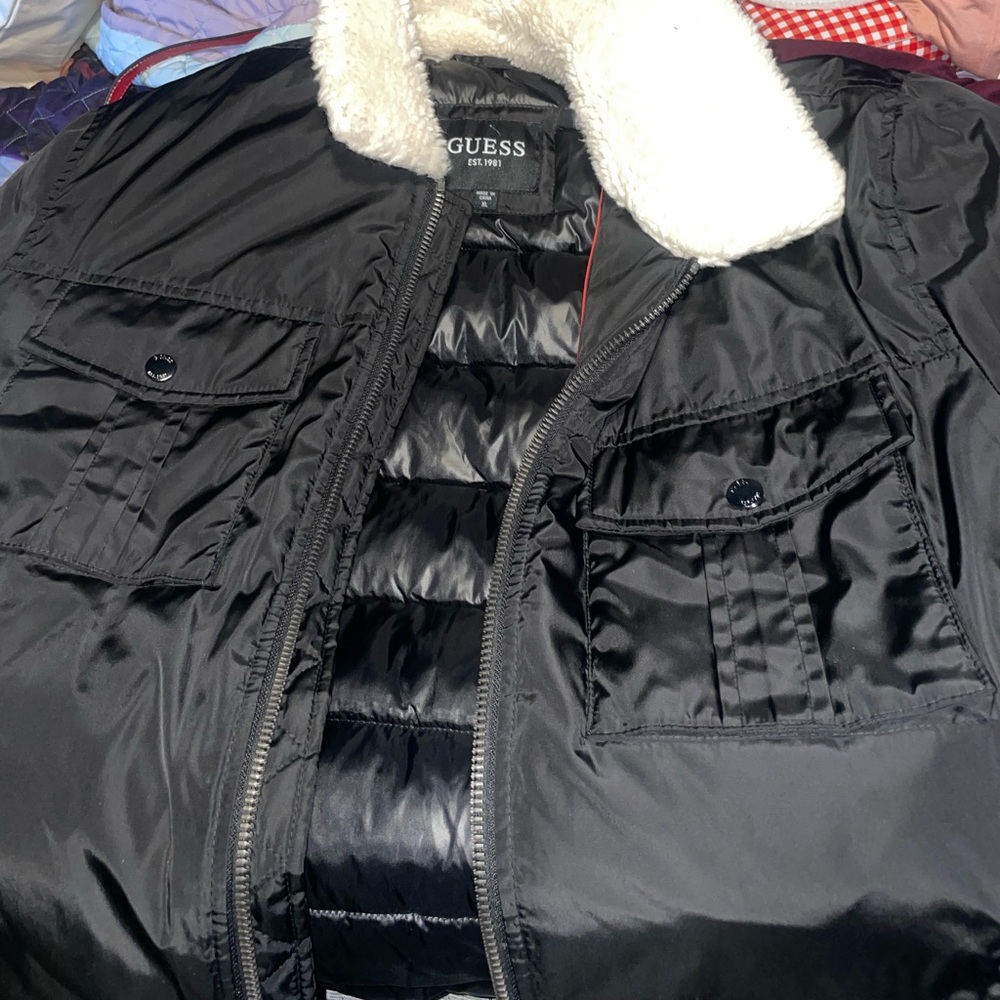 Guess black puffer jacket